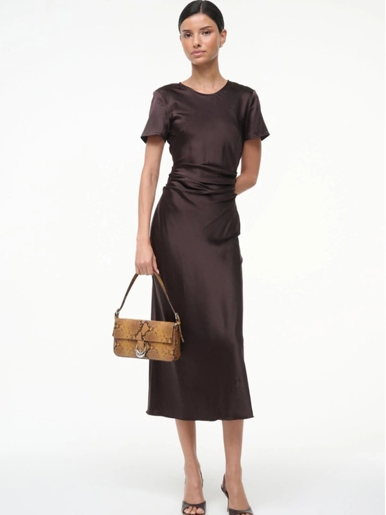 Marcel Silk Dress ~ Earth - Picture 2 of 5